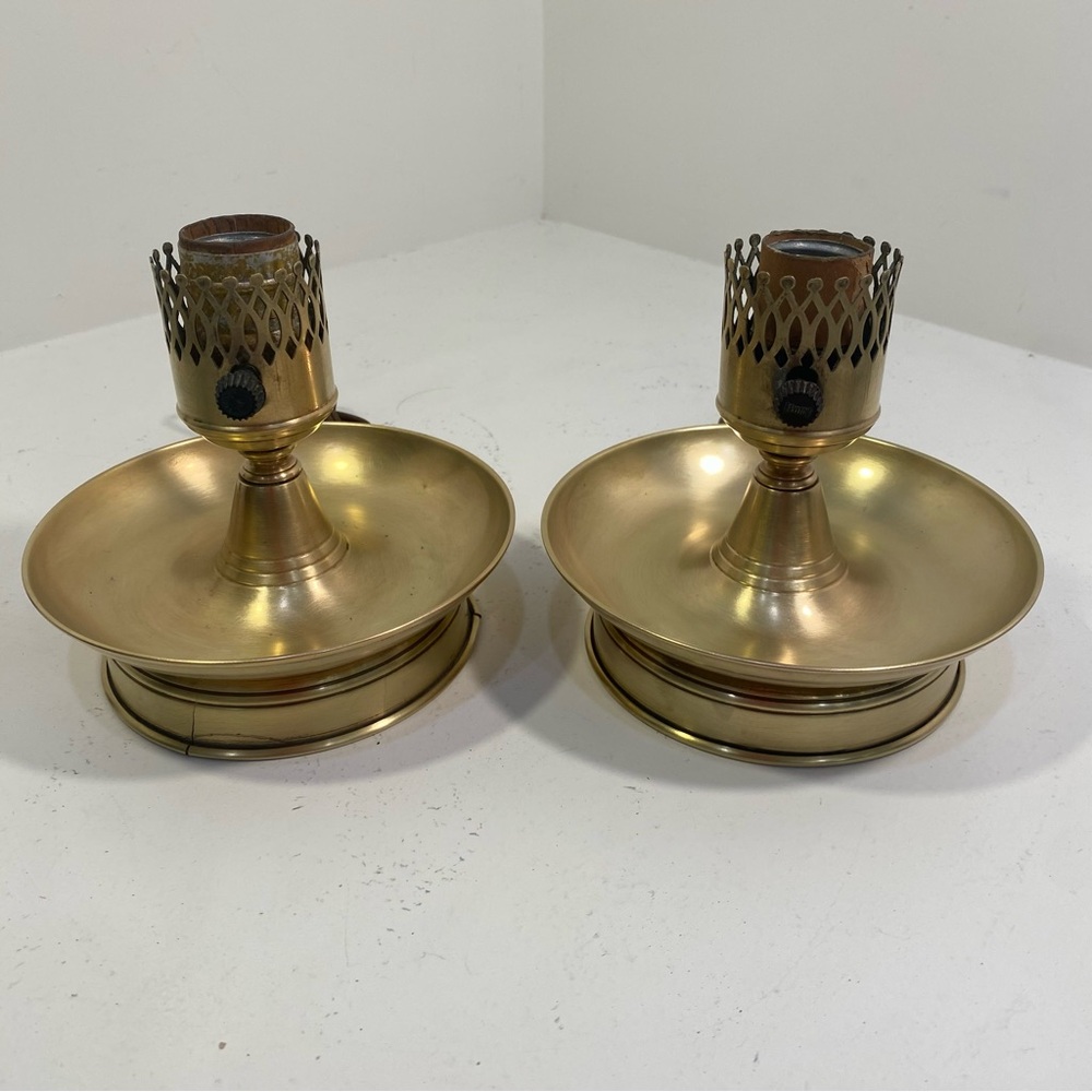 Vintage Brass Electric Hurricane‎ Lamp Bases